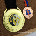 Medaglie personalizzate di oro sportivo personalizzato, argento e bronzo